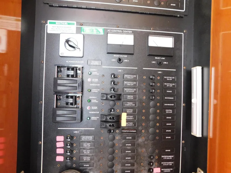 Slide: The Image of Electrical control panel on a 2003 Carver 444 Cockpit Motor Yacht. - 21