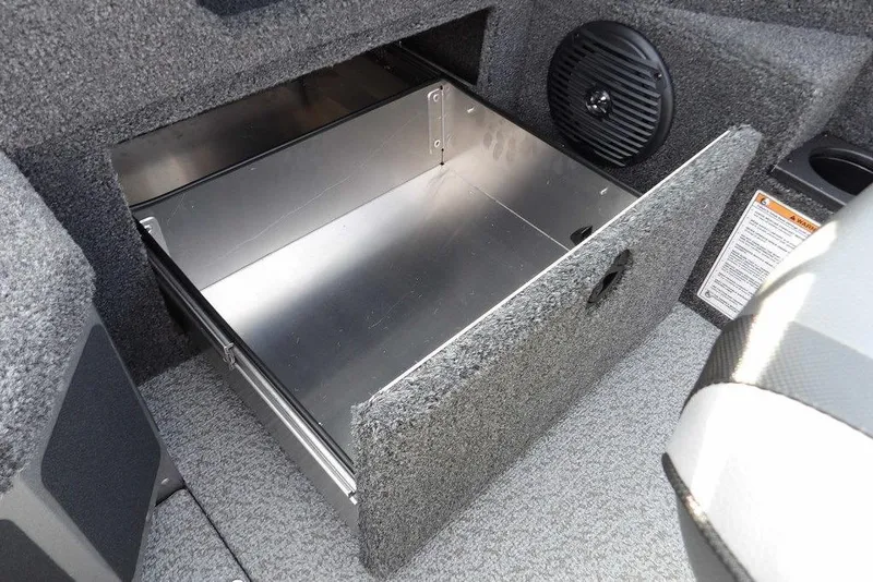 Slide: The Image of Storage compartment in 2026 Lund 1875 Impact XS Sport boat interior. - 33