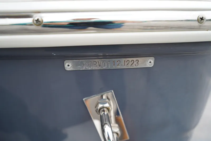 Slide: The Image of 2023 Robalo R222 Explorer boat hull identification number plate. - 32