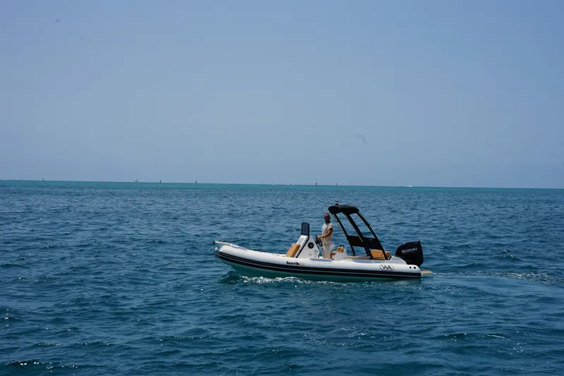 Slide: The Image of 2025 Aqvaboats Luxrib 19 cruising on open water. - 3