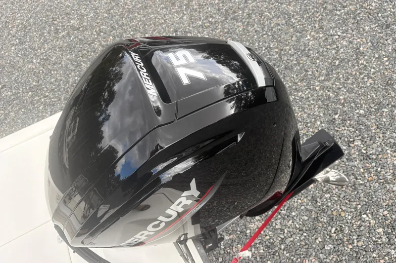 Slide: The Image of Mercury 75 outboard motor on 2023 Mako Pro Skiff 17 CC boat. - 22