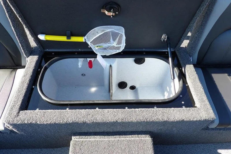 Slide: The Image of Livewell compartment in 2026 Lund 1975 Renegade boat with net and aeration system. - 10