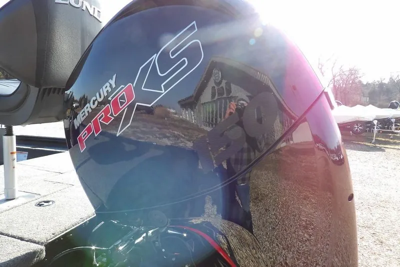 Slide: The Image of 2026 Lund 1975 Renegade with Mercury Pro XS engine in sunlight. - 45