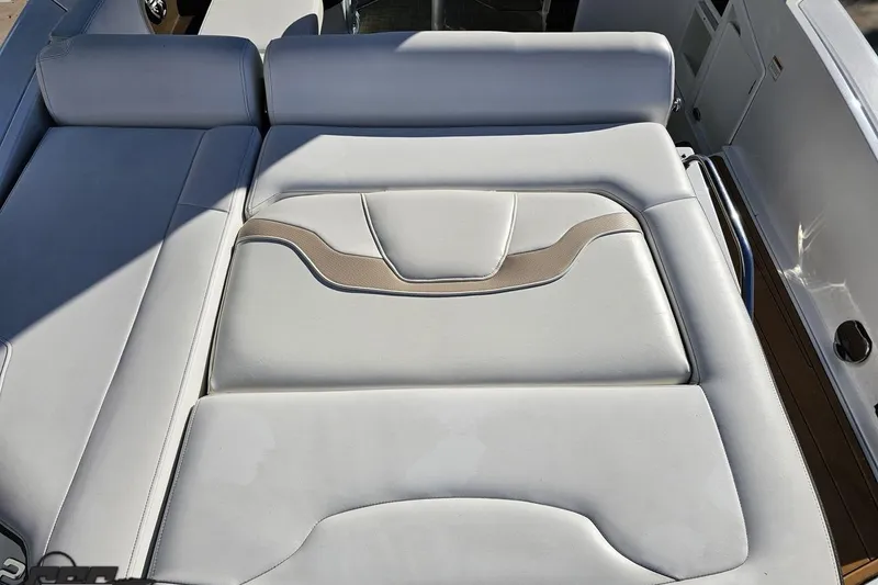 Slide: The Image of 2015 Monterey 288SS Super Sport boat interior with sleek, cushioned seating. - 32