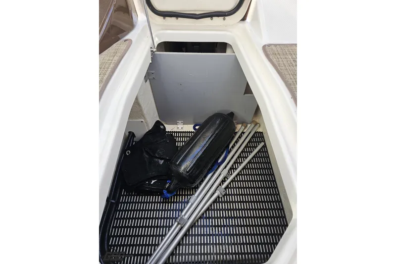 Slide: The Image of Storage compartment of 2015 Monterey 288SS Super Sport boat with equipment and accessories. - 34