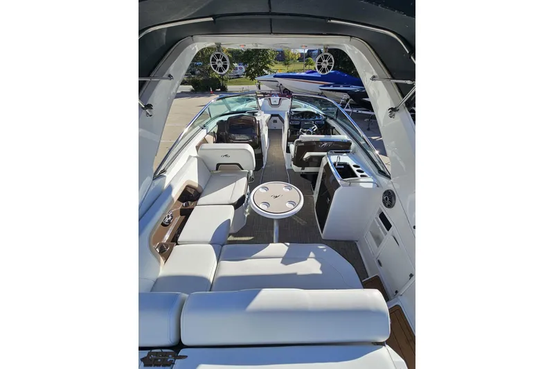 Slide: The Image of Luxurious interior of 2015 Monterey 288SS Super Sport boat with plush seating and modern amenities. - 42