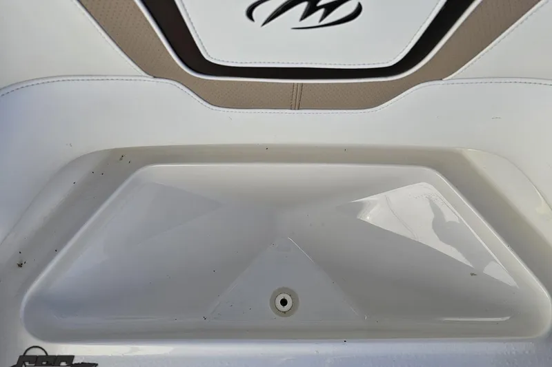Slide: The Image of 2015 Monterey 288SS Super Sport boat interior detail with logo and seating. - 87