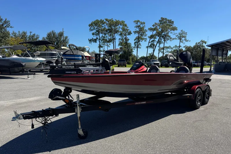 Slide: The Image of 2019 Vexus AVX2080 boat on trailer in outdoor showroom. - 4