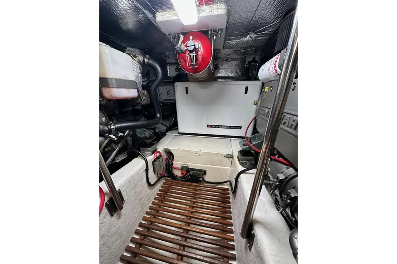 Slide: The Image of Engine room of 2004 Bruckmann Bluestar 38 with Northern Lights generator and equipment. - 52