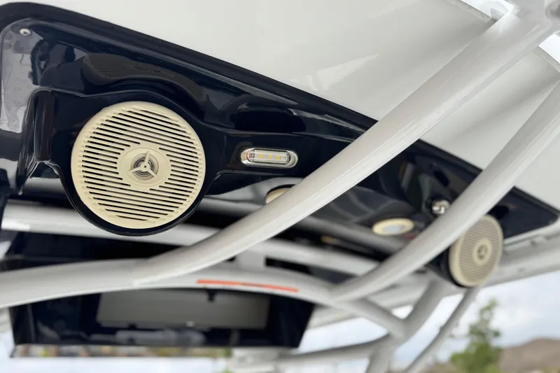 Slide: The Image of 2022 Wellcraft 222 Scarab Offshore boat speakers and lighting detail. - 27