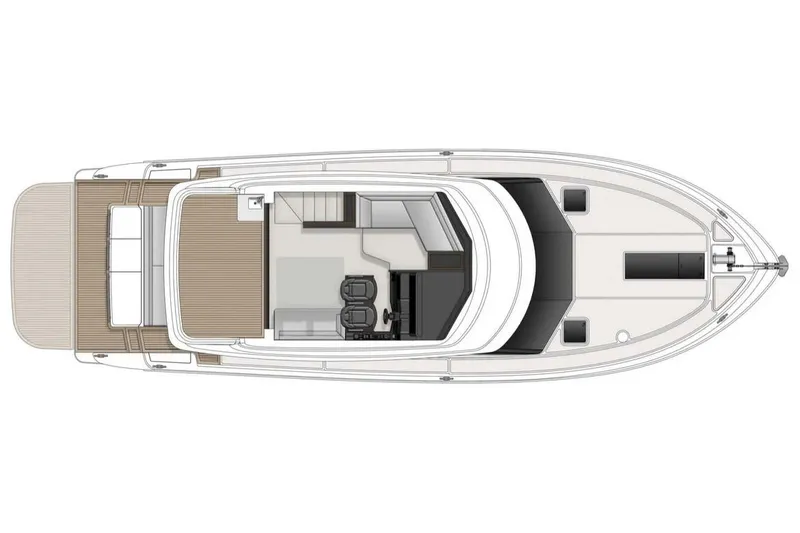 Slide: The Image of Manufacturer Provided Image: Top view layout of 2026 Maritimo M50 yacht, showcasing deck and interior design. - 10