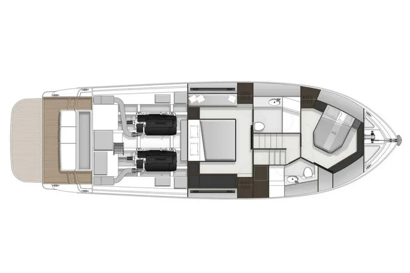 Slide: The Image of Manufacturer Provided Image: 2026 Maritimo M50 yacht floor plan, featuring spacious cabins and dual engines. - 12