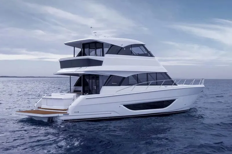 Slide: The Image of Manufacturer Provided Image: 2026 Maritimo M50 luxury yacht cruising on open water. - 2