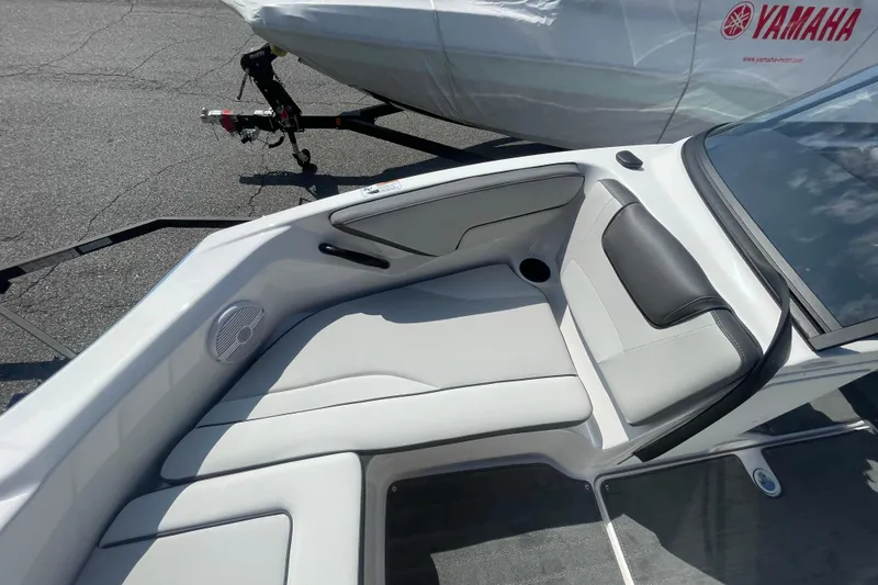 Slide: The Image of 2026 Yamaha AR190 boat interior with sleek seating and modern design. - 10