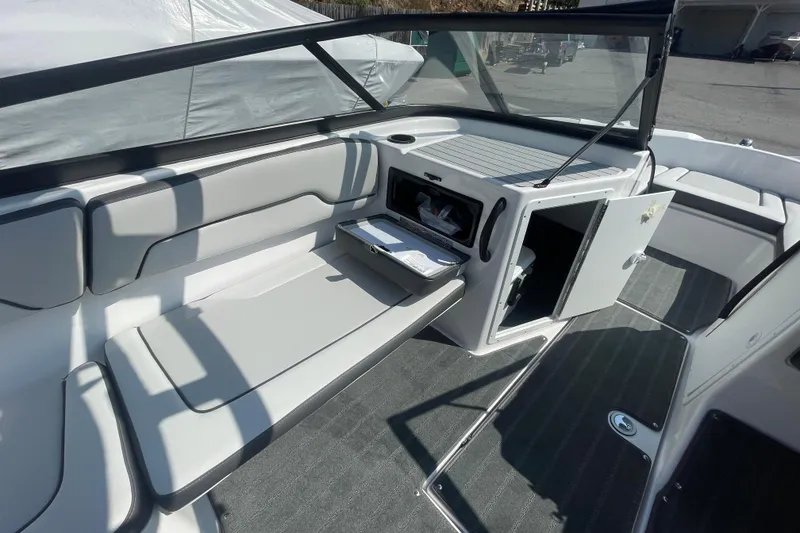 Slide: The Image of 2026 Yamaha AR190 boat interior with seating and storage compartments. - 15