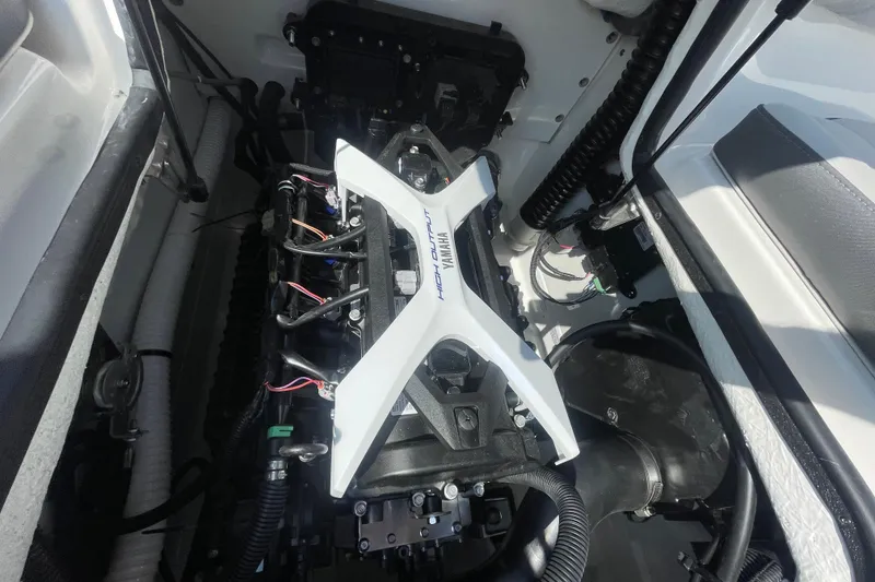 Slide: The Image of 2026 Yamaha AR190 engine compartment showcasing advanced marine technology. - 18