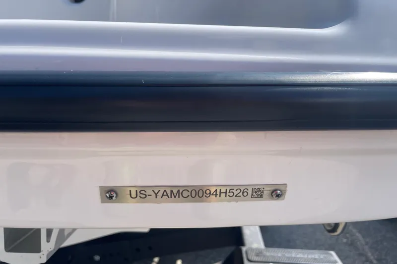 Slide: The Image of Yamaha Boats AR190 2026 model with visible hull identification number plate. - 20