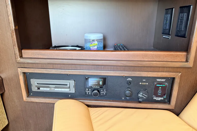 Slide: The Image of 2020 Cobalt R35 interior with control panel and storage shelf. - 12