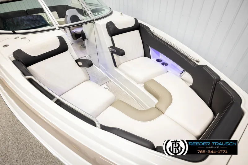 Slide: The Image of 2022 Crownline 265 SS boat interior with luxurious seating and modern design. - 10