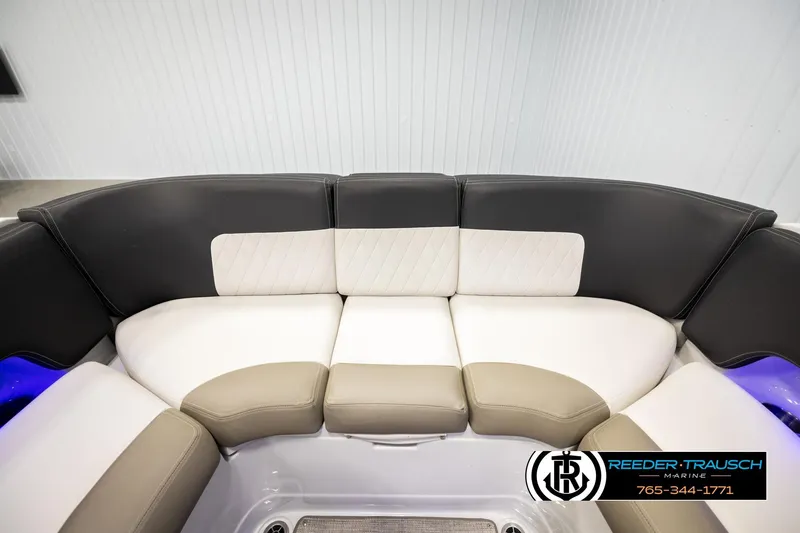 Slide: The Image of 2022 Crownline 265 SS boat interior with stylish seating and modern design. - 36