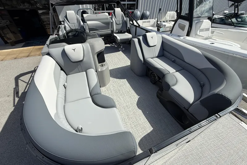 Slide: The Image of 2026 Tahoe Pontoon LTZ Versatile Rear Lounger with luxurious seating and modern design. - 9