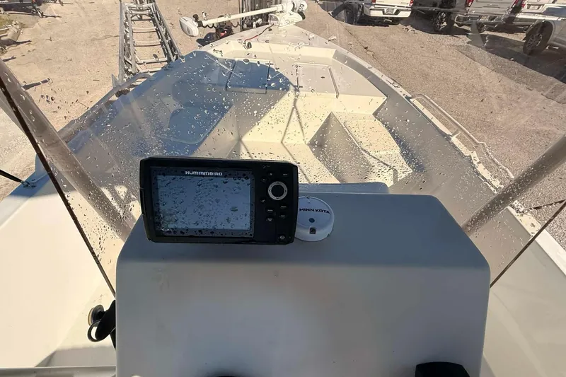 Slide: The Image of 2018 Stott Craft SCV202 boat dashboard with Humminbird navigation system. - 11