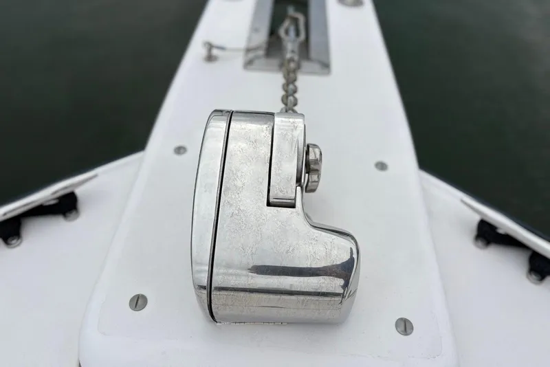 Slide: The Image of Close-up of anchor windlass on 2004 Grady-White Express 330 boat. - 8
