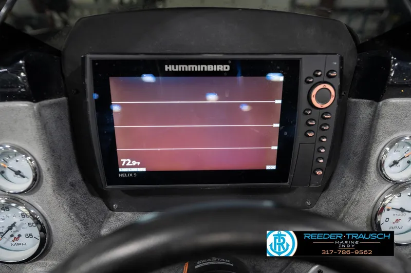 Slide: The Image of Dashboard of 2020 Lund 1875 Pro-V Bass with Humminbird Helix 9 display. - 32