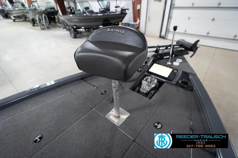 Slide: The Image of 2020 Lund 1875 Pro-V Bass boat interior with seat and control panel. - 39