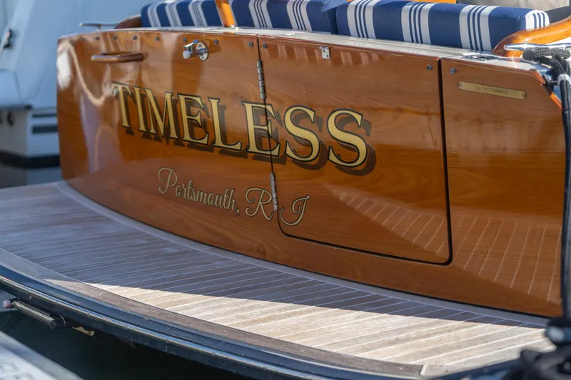 Slide: The Image of Hinckley Picnic Boat MK III 2015 with "TIMELESS" name, Portsmouth, RI. - 9