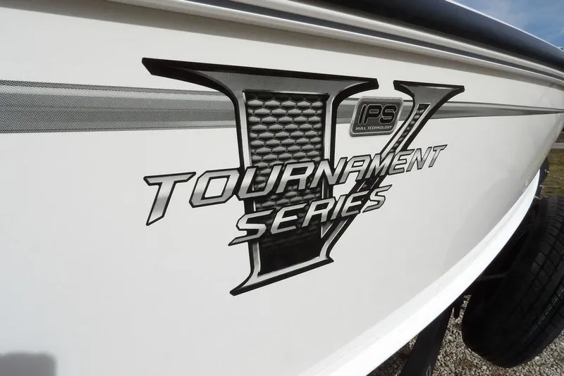 Slide: The Image of 2026 Lund 2075 Pro-V Bass XS boat, Tournament Series logo on white hull. - 52