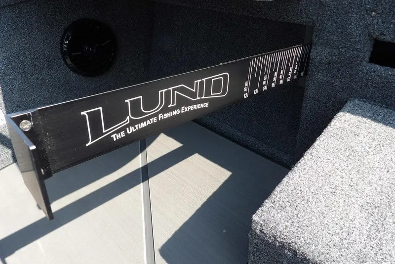 Slide: The Image of 2026 Lund 2075 Pro-V Bass XS boat with integrated fish measuring ruler. - 38