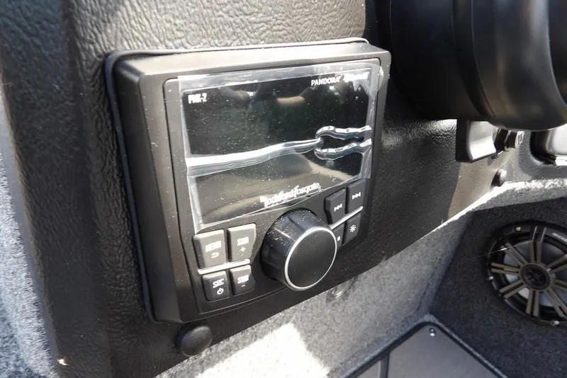 Slide: The Image of Control panel of 2026 Lund 2075 Pro-V Sport boat with audio system. - 25