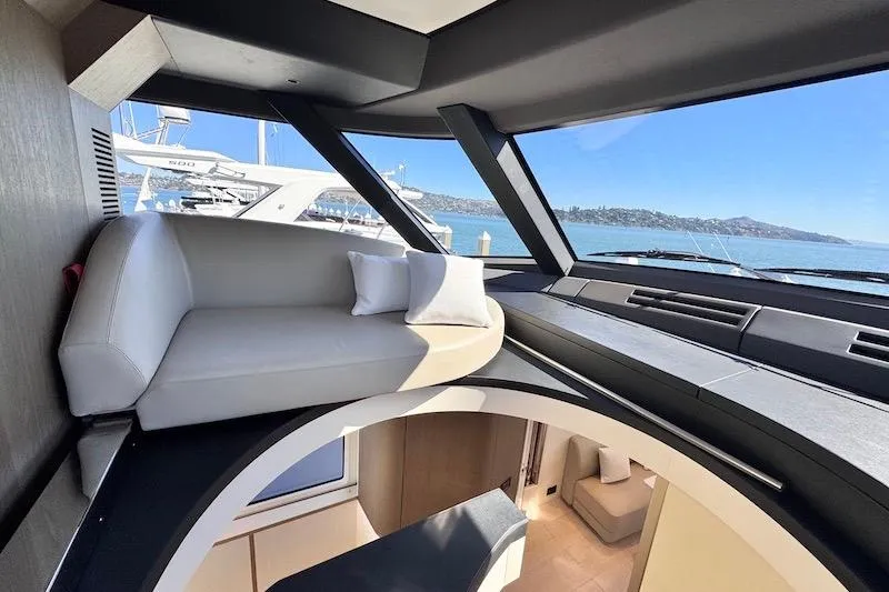Slide: The Image of Luxurious interior of 2026 Azimut Grande Magellano 25 Metri yacht with modern staircase and seating area. - 27