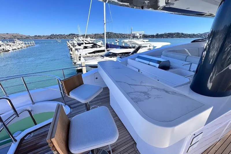 Slide: The Image of Luxurious deck of 2026 Azimut Grande Magellano 25 Metri yacht with elegant seating. - 41