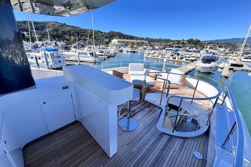 Slide: The Image of Luxurious deck of 2026 Azimut Grande Magellano 25 Metri yacht with seating and grill. - 43