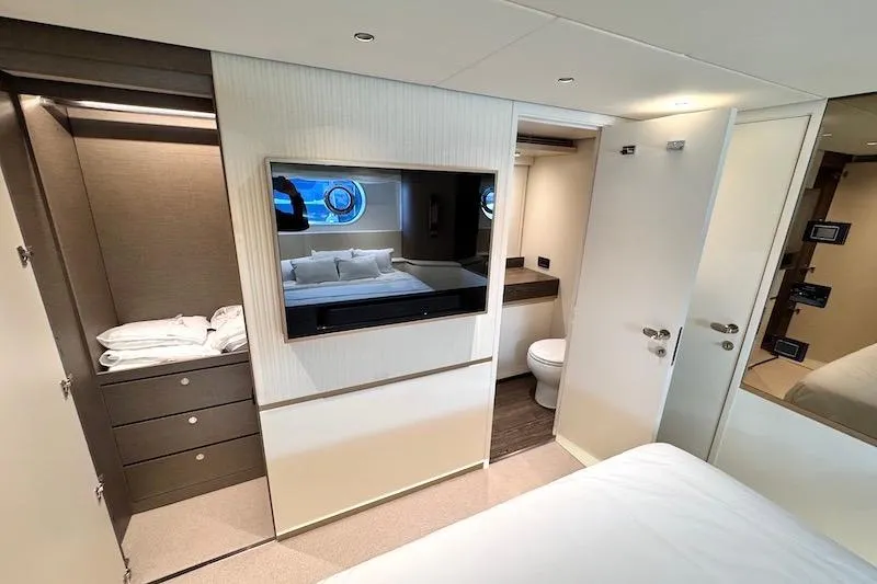 Slide: The Image of Luxurious bedroom interior of 2026 Azimut Grande Magellano 25 Metri yacht. - 48