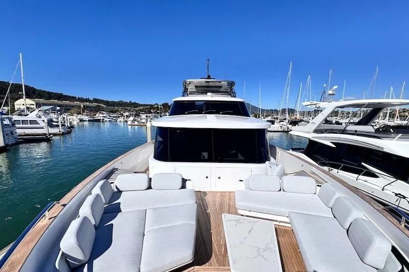 Slide: The Image of Deck view of 2026 Azimut Grande Magellano 25 Metri yacht with polished winches. - 5