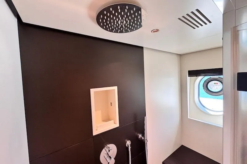 Slide: The Image of Luxurious bathroom interior of 2026 Azimut Grande Magellano 25 Metri yacht with modern fixtures. - 52