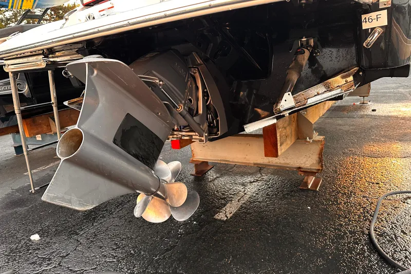 Slide: The Image of 2020 Regal LS2 Surf boat propeller and drive system on display. - 23