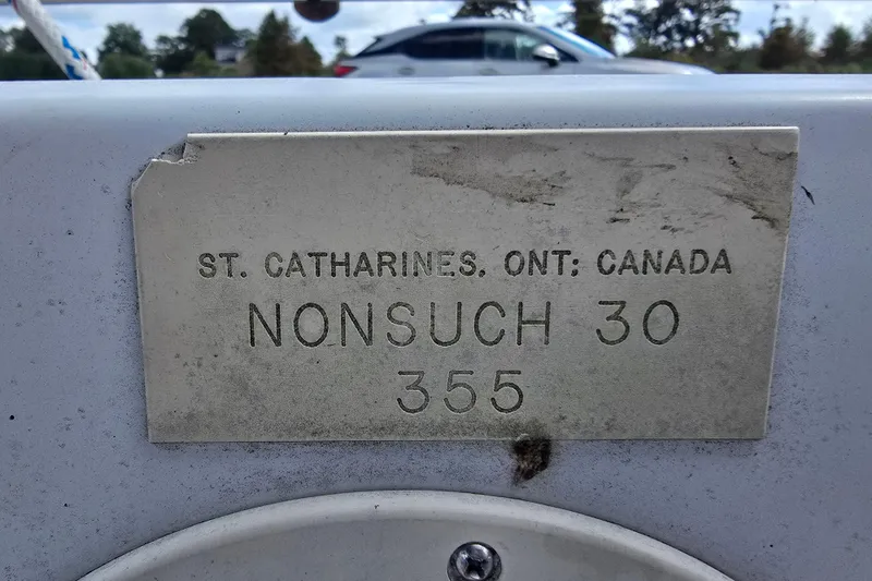 Slide: The Image of Plaque on 1987 Nonsuch 30 Ultra sailboat, St. Catharines, Ontario, Canada. - 11