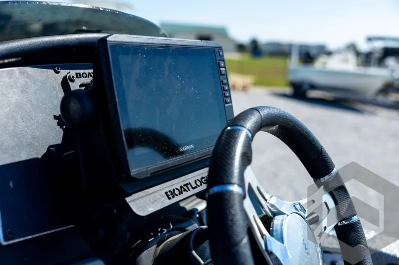 Slide: The Image of 2023 Caymas CX19 boat, aerial view, featuring sleek design and modern seating arrangement. - 64