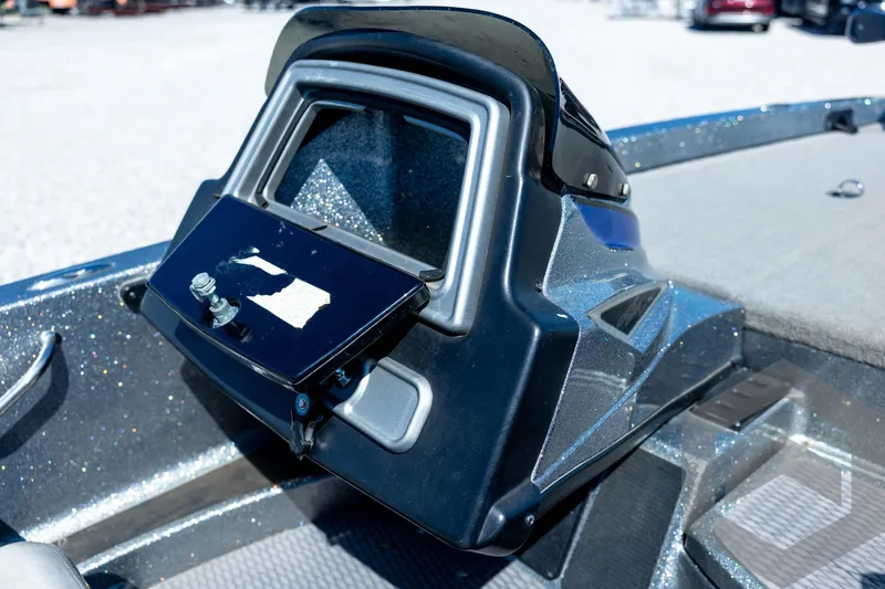 Slide: The Image of 2023 Caymas CX19 fishing boat, aerial view, featuring spacious deck and modern seating. - 65