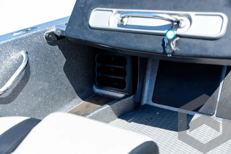 Slide: The Image of 2023 Caymas CX19 boat, aerial view, showcasing spacious deck and seating arrangement. - 67