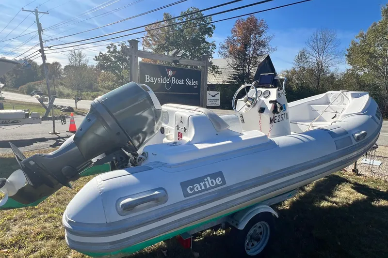 Slide: The Image of 2007 Caribe 15DL inflatable boat on trailer at Bayside Boat Sales. - 11