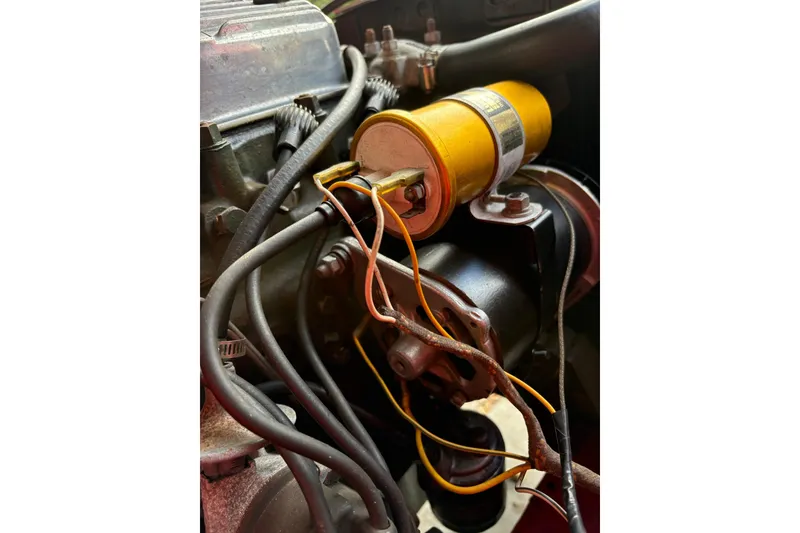 Slide: The Image of Engine wiring and components of a 2005 Albin 28 Tournament Express boat. - 38