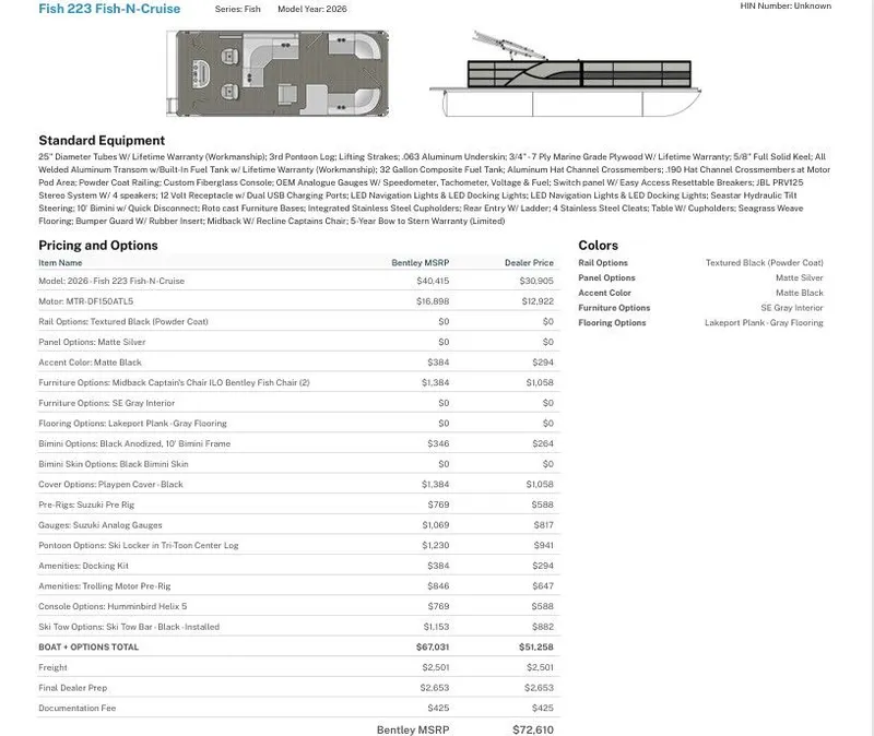 Slide: The Image of Bentley Pontoons 223 Fish N Cruise 2026 - 40