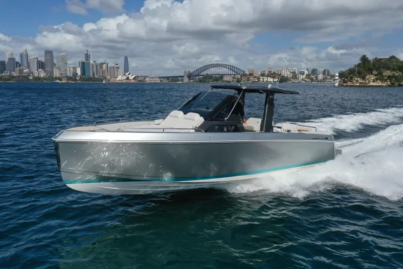 The Image of 2026 Schaefer V34 boat cruising on blue ocean waters. - 0