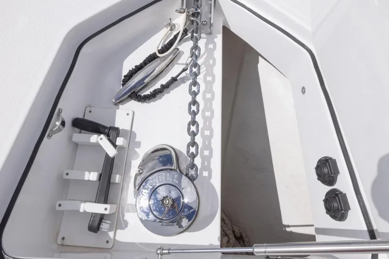 Slide: The Image of Anchor chain and winch system on 2023 HCB 39 Speciale boat. - 12