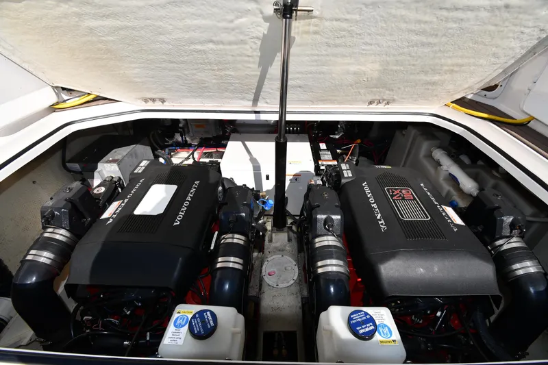 Slide: The Image of Engine compartment of 2005 Regal 3060 Window Express with Volvo Penta engines. - 46
